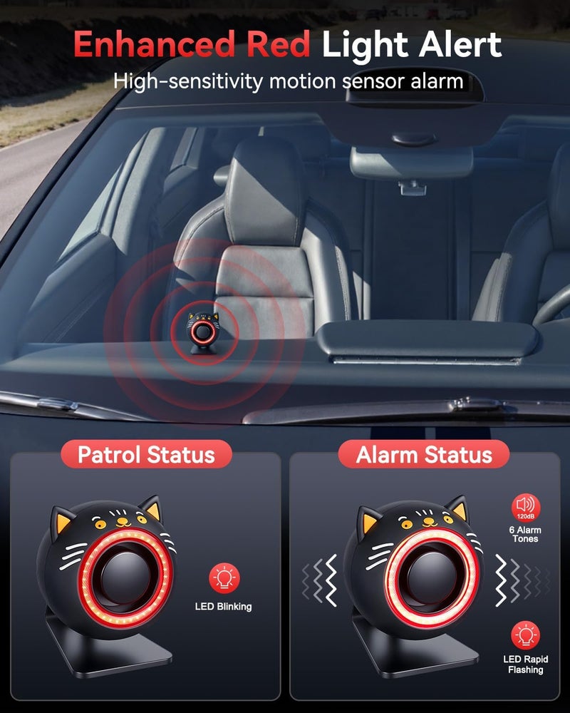 ELECTOP 120dB Car Alarm System with Motion Sensor & Sound, Car Security System Anti-Theft Device Car Alarm with Wireless Remote & Led Light for Cars, Trucks, Suvs - Image 4